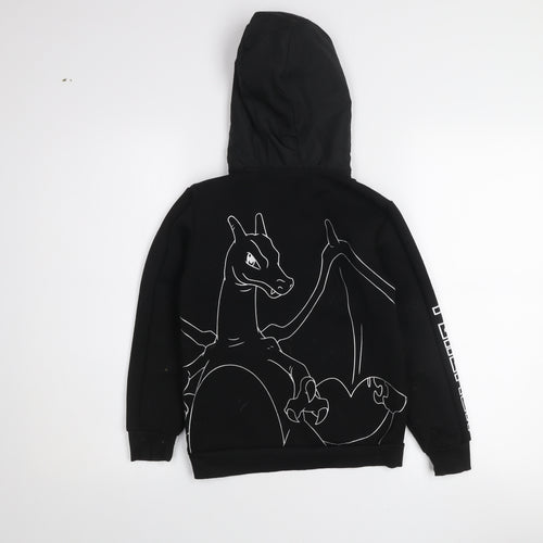 Pokémon Boys Black Charizard Half Zip Hoodie 8-9 Years 1/2 Zip Graphic Print