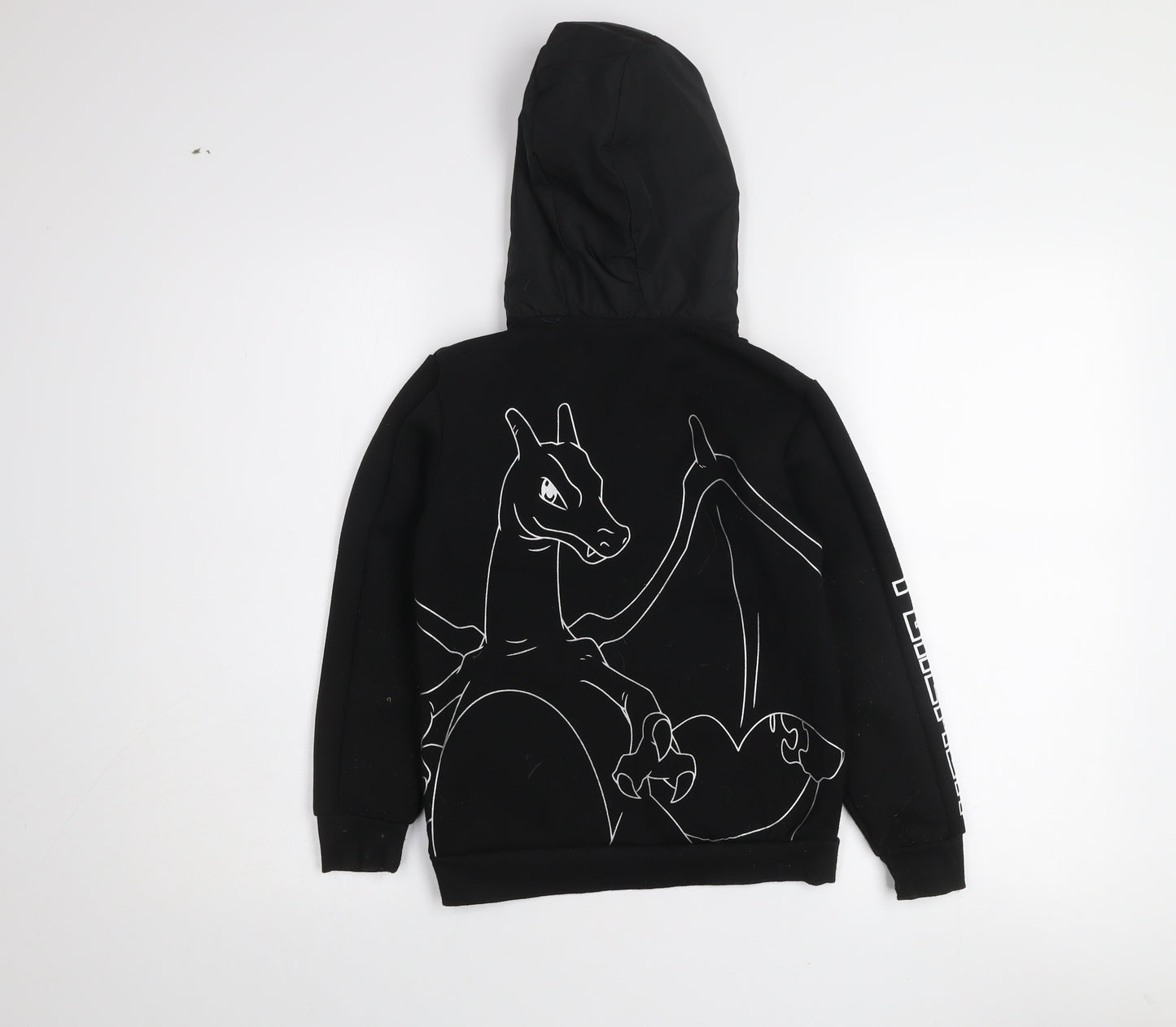 Pokémon Boys Black Charizard Half Zip Hoodie 8-9 Years 1/2 Zip Graphic Print