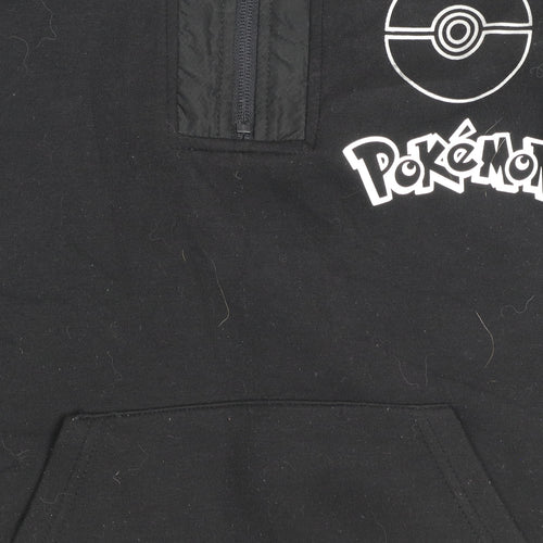 Pokémon Boys Black Charizard Half Zip Hoodie 8-9 Years 1/2 Zip Graphic Print