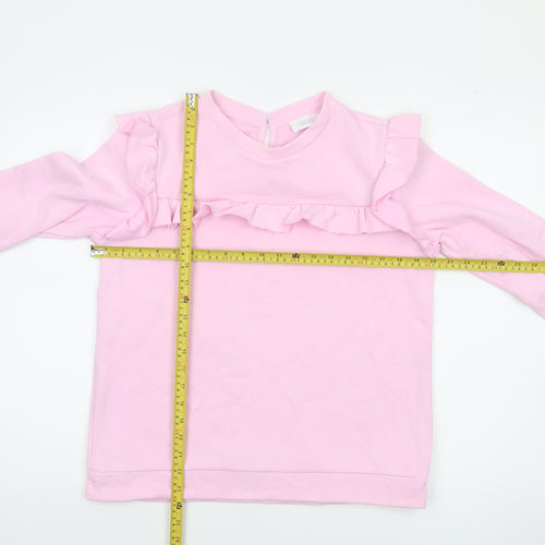 Savida Women Pink Ruffle Long Sleeve Pullover Sweatshirt M