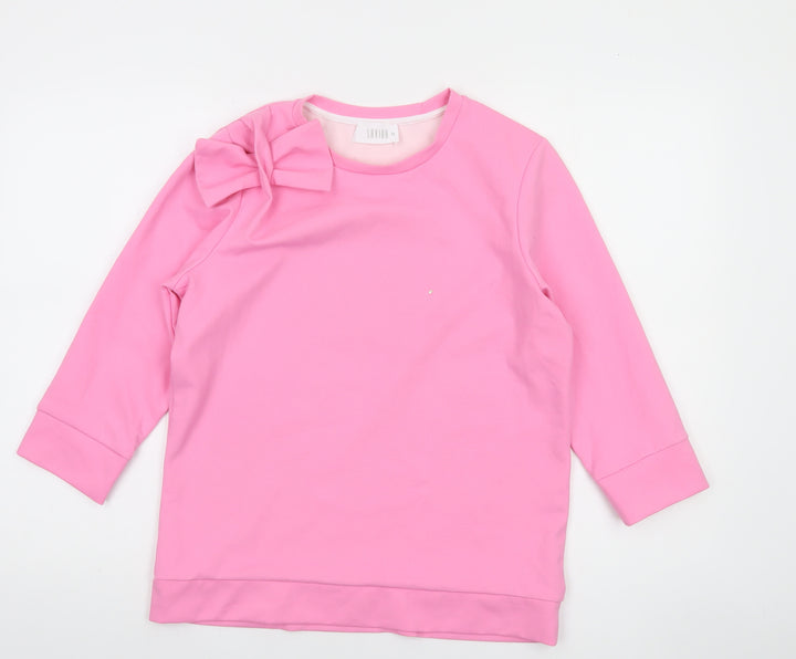 Savida Pink Bow Pullover Sweatshirt Medium Womens Casual