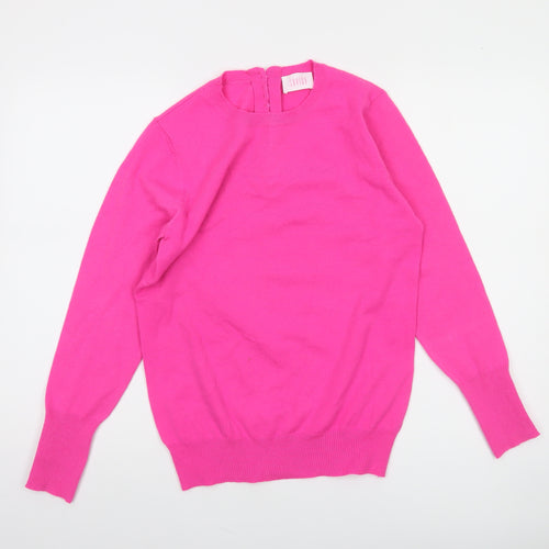 Savida Women's Pink Crew Neck Long Sleeve Jumper Size 10