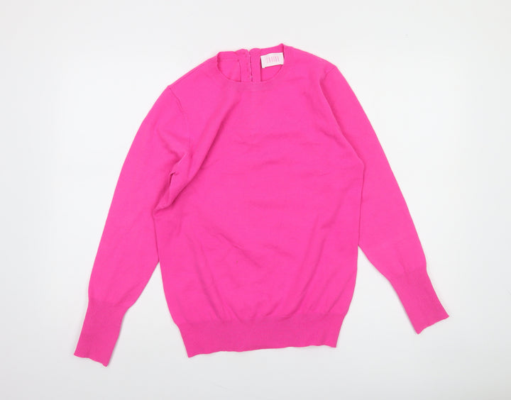 Savida Women's Pink Crew Neck Long Sleeve Jumper Size 10