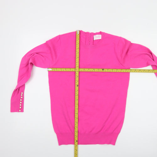 Savida Women's Pink Crew Neck Long Sleeve Jumper Size 10