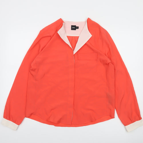ASOS Women's Orange Long Sleeve Blouse Size 12 Polyester Casual Top
