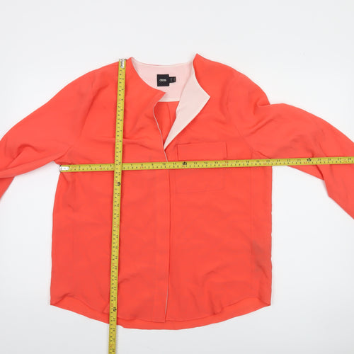 ASOS Women's Orange Long Sleeve Blouse Size 12 Polyester Casual Top