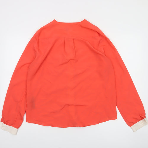 ASOS Women's Orange Long Sleeve Blouse Size 12 Polyester Casual Top