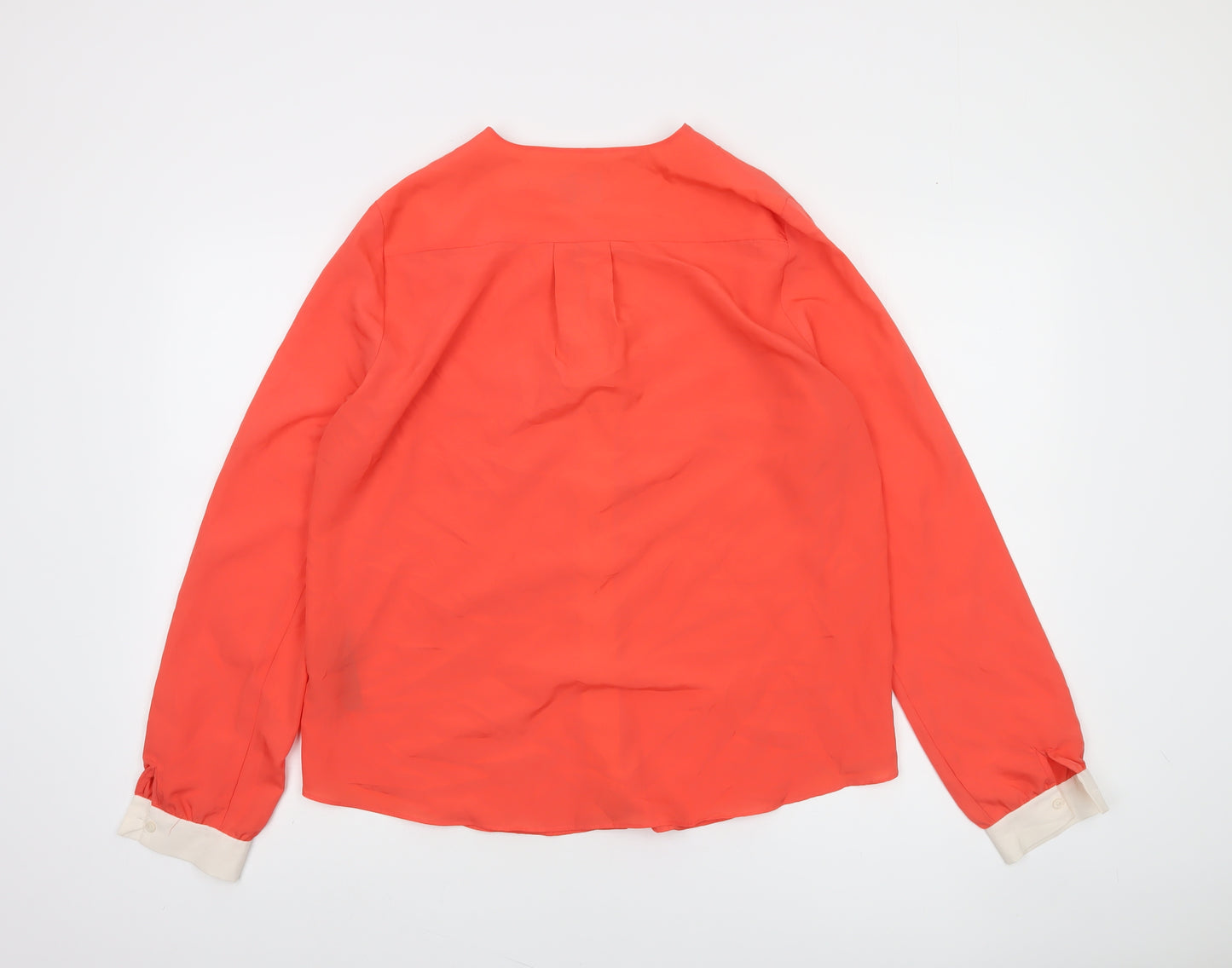 ASOS Women's Orange Long Sleeve Blouse Size 12 Polyester Casual Top