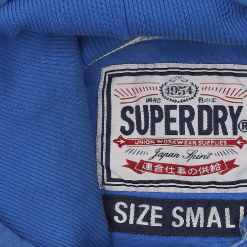 Superdry Blue Women's Small Pullover Hoodie Graphic Print