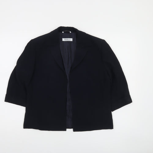 Marella Women's Black Regular Fit 3/4 Sleeve Lined Blazer Jacket UK 12