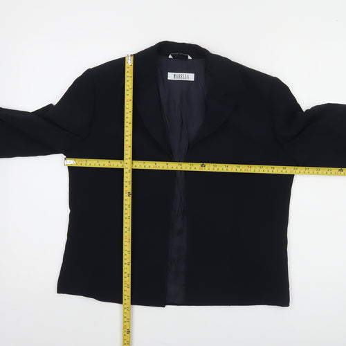 Marella Women's Black Regular Fit 3/4 Sleeve Lined Blazer Jacket UK 12