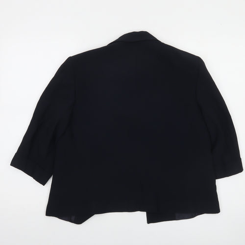 Marella Women's Black Regular Fit 3/4 Sleeve Lined Blazer Jacket UK 12