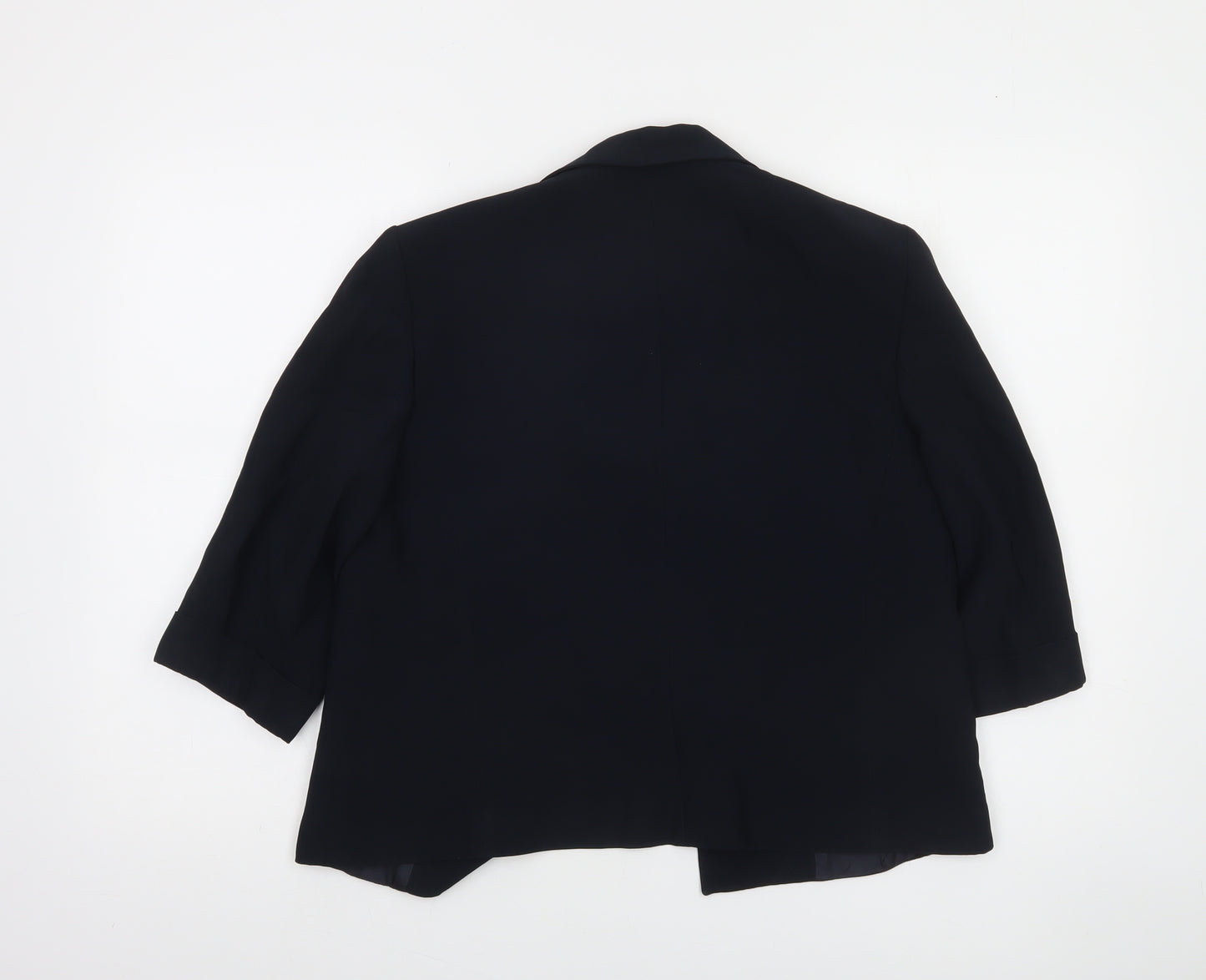 Marella Women's Black Regular Fit 3/4 Sleeve Lined Blazer Jacket UK 12