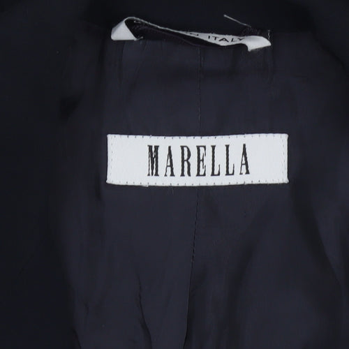 Marella Women's Black Regular Fit 3/4 Sleeve Lined Blazer Jacket UK 12