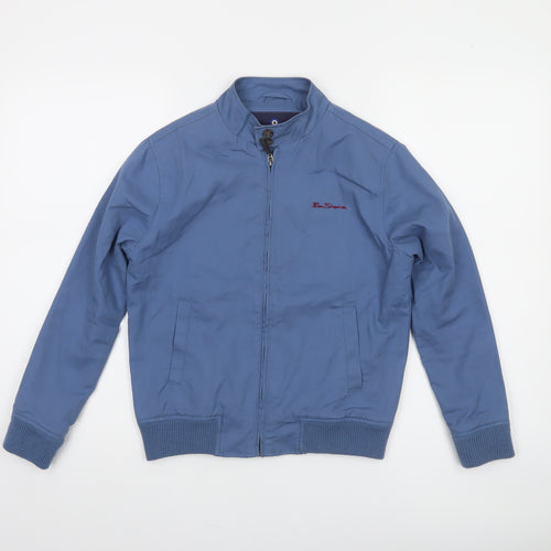 Ben Sherman Boys Blue Cotton Bomber Jacket 10-11 Years Full Zip Casual