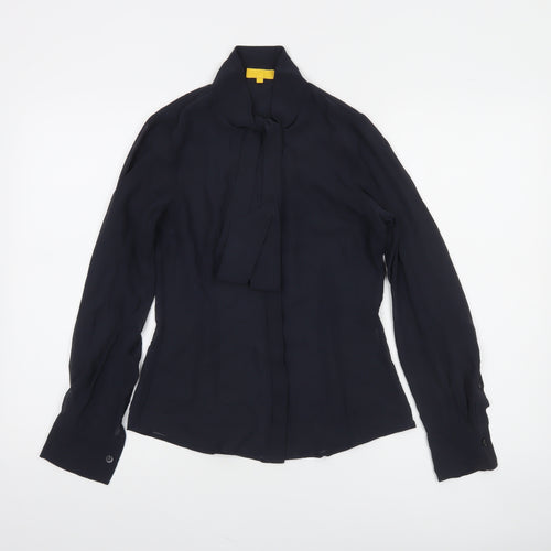 The Uniform Studio Women's Black Chiffon Tie Neck Blouse Size 8