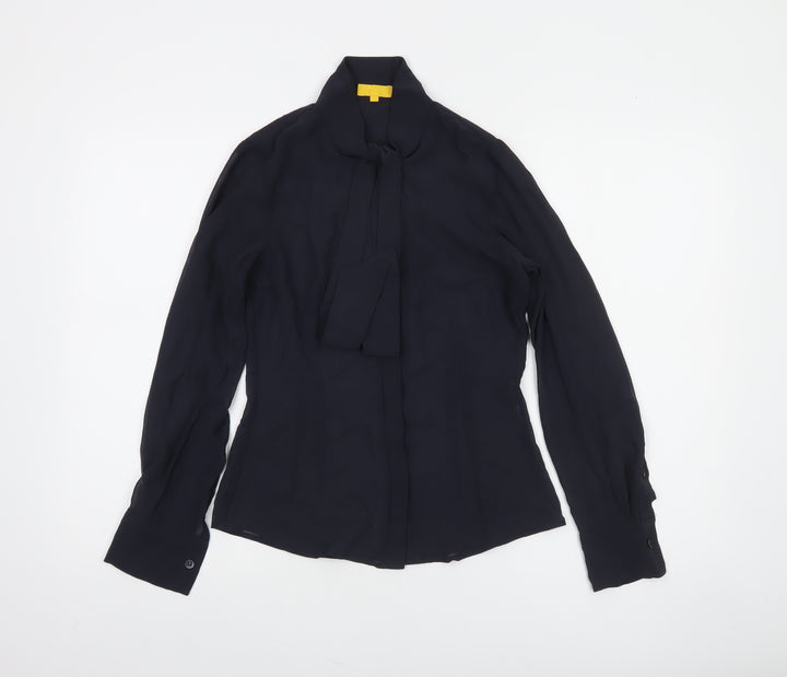 The Uniform Studio Women's Black Chiffon Tie Neck Blouse Size 8