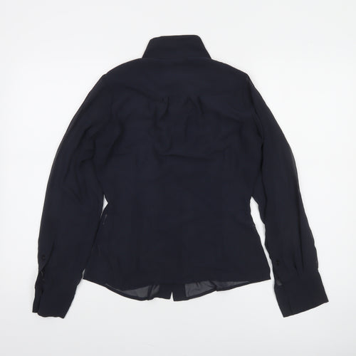 The Uniform Studio Women's Black Chiffon Tie Neck Blouse Size 8