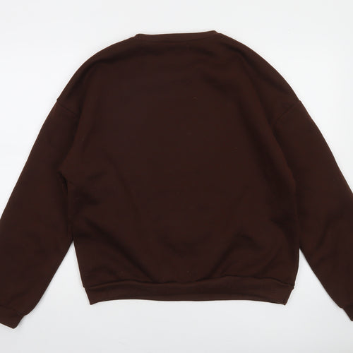 SHEIN Womens Brown Chicago Basketball Print Pullover Sweatshirt XL
