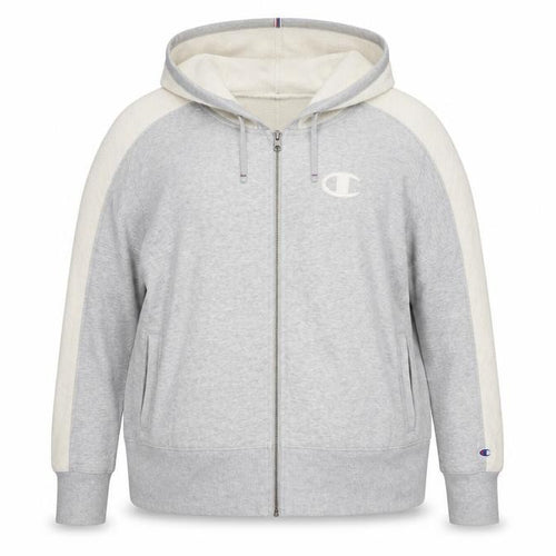Champion Women’s Grey Full Zip Hoodie 1X Cotton Blend Athleticwear