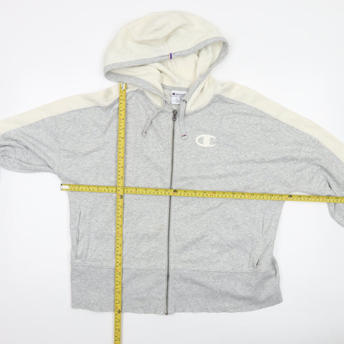 Champion Women’s Grey Full Zip Hoodie 1X Cotton Blend Athleticwear