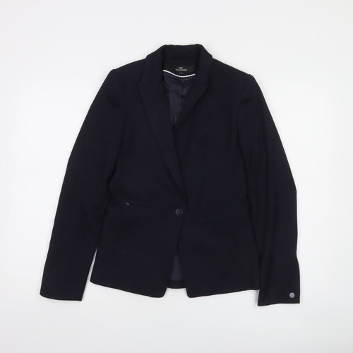 Next Women Black Tailored One-Button Blazer Size 6 Classic Fit