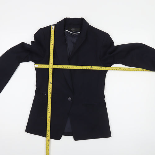 Next Women Black Tailored One-Button Blazer Size 6 Classic Fit