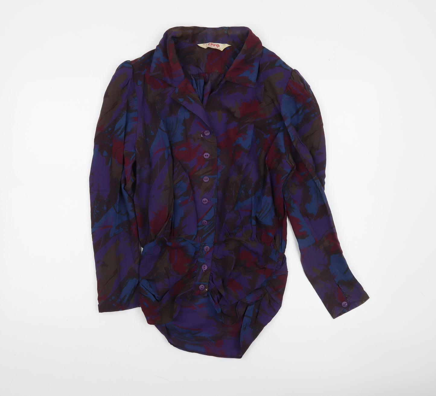Riva Craigmere Women's Multicoloured Long Sleeve Viscose Blouse Size 12
