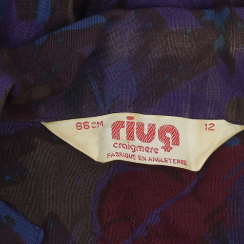 Riva Craigmere Women's Multicoloured Long Sleeve Viscose Blouse Size 12