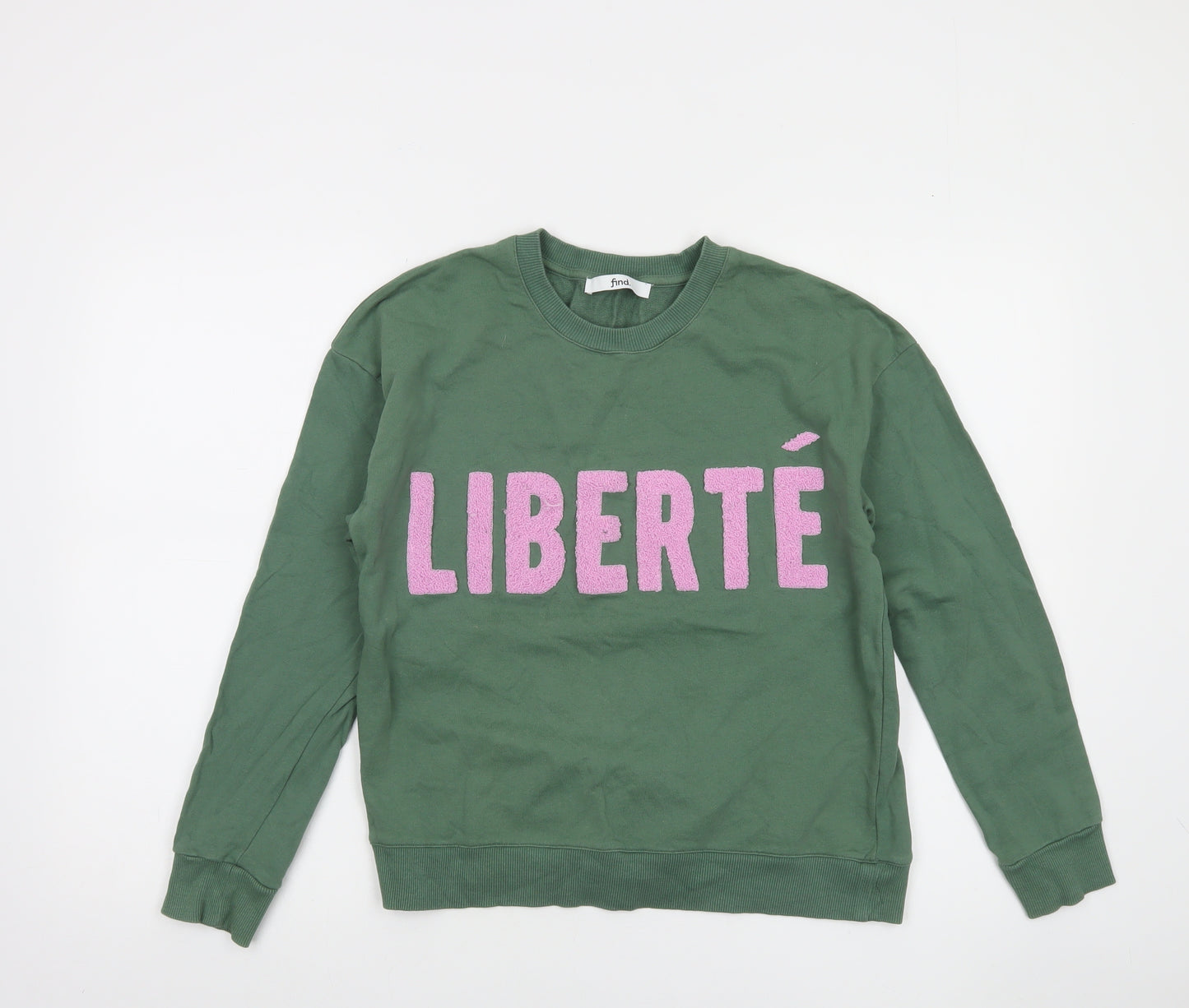 Find Women Green LIBERTÉ Cotton Sweatshirt UK 8 Crew Neck Long Sleeve