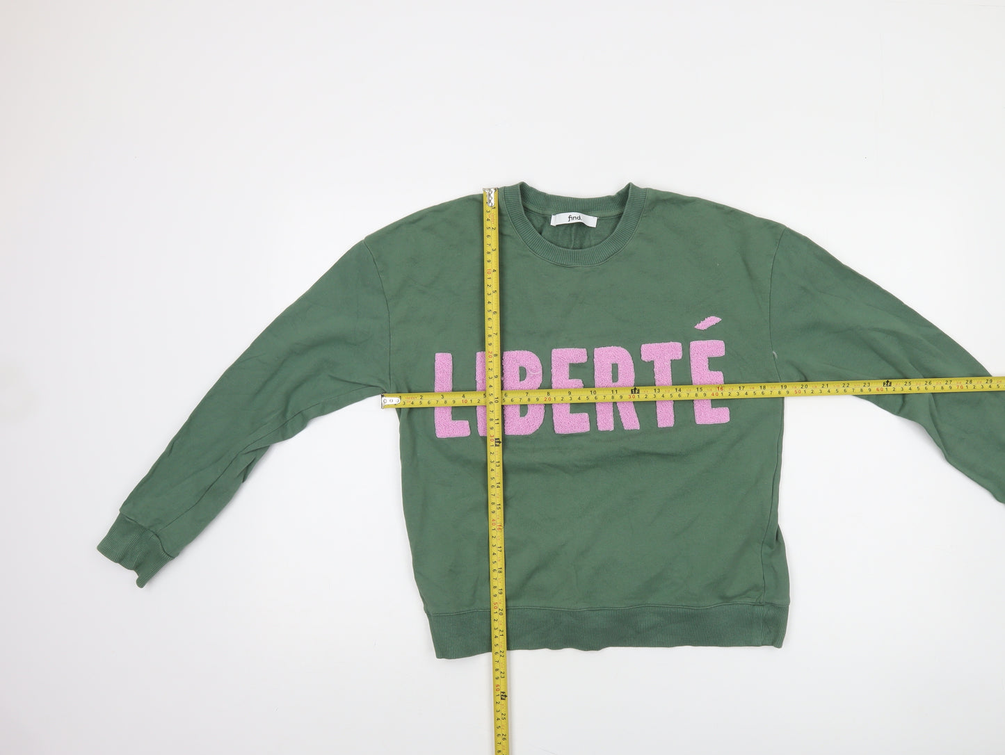Find Women Green LIBERTÉ Cotton Sweatshirt UK 8 Crew Neck Long Sleeve
