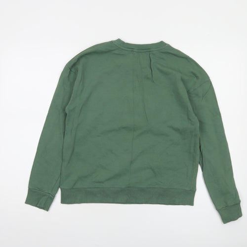 Find Women Green LIBERTÉ Cotton Sweatshirt UK 8 Crew Neck Long Sleeve