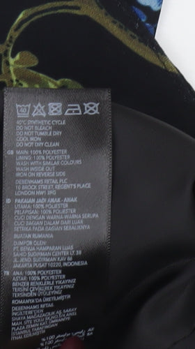 Ted Baker Girls Black Floral Bird Print Belted Jumpsuit Age 14