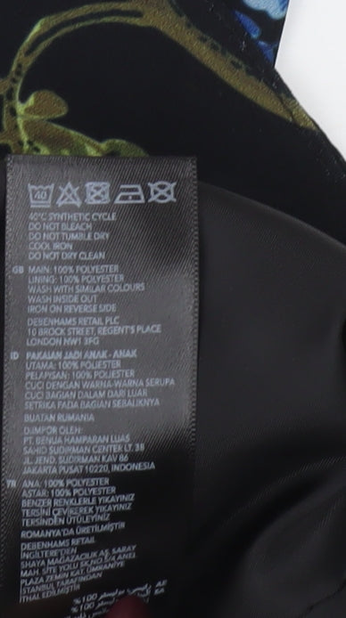 Ted Baker Girls Black Floral Bird Print Belted Jumpsuit Age 14