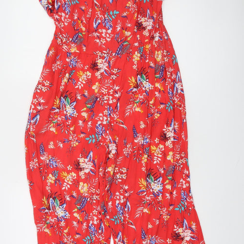 Dunnes Stores Red Floral Off-Shoulder Playsuit Women’s Size 8 Viscose