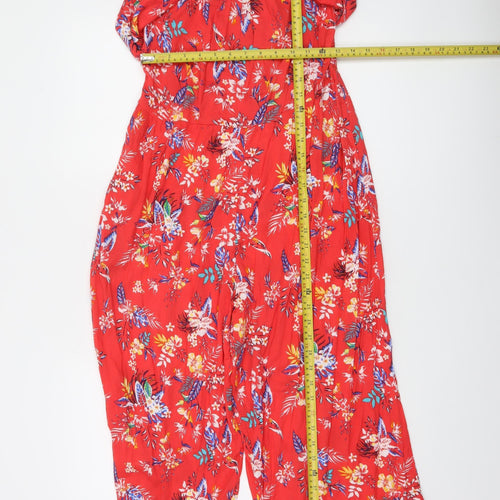 Dunnes Stores Red Floral Off-Shoulder Playsuit Women’s Size 8 Viscose