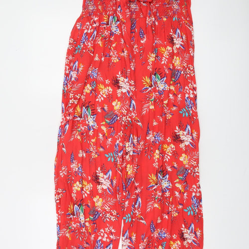 Dunnes Stores Red Floral Off-Shoulder Playsuit Women’s Size 8 Viscose