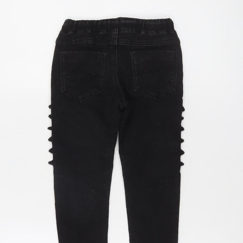 Next Girls Black Stretch Dinosaur Jegging Jeans 3-4 Years Elastic Waist