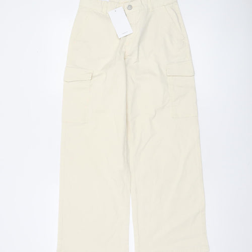 Name It Girls Beige Cargo Trousers 12 Years Cotton Blend Regular Fit