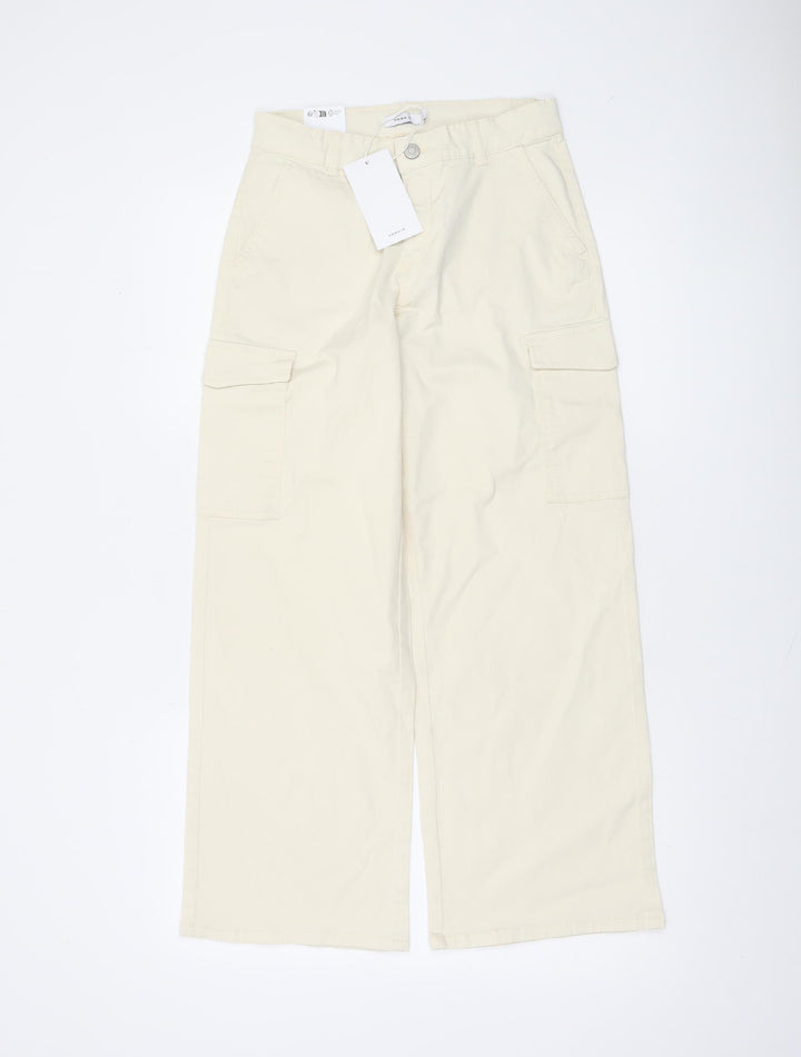Name It Girls Beige Cargo Trousers 12 Years Cotton Blend Regular Fit
