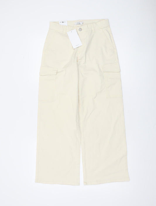 Name It Girls Beige Cargo Trousers 12 Years Cotton Blend Regular Fit