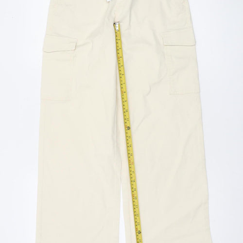 Name It Girls Beige Cargo Trousers 12 Years Cotton Blend Regular Fit