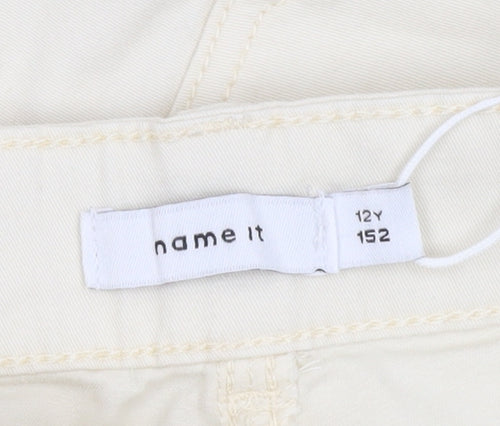 Name It Girls Beige Cargo Trousers 12 Years Cotton Blend Regular Fit