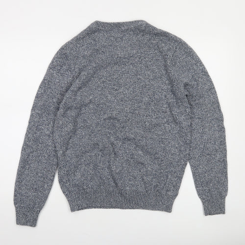 Maine New England Mens Grey V-Neck Knit Jumper Size M Classic Style