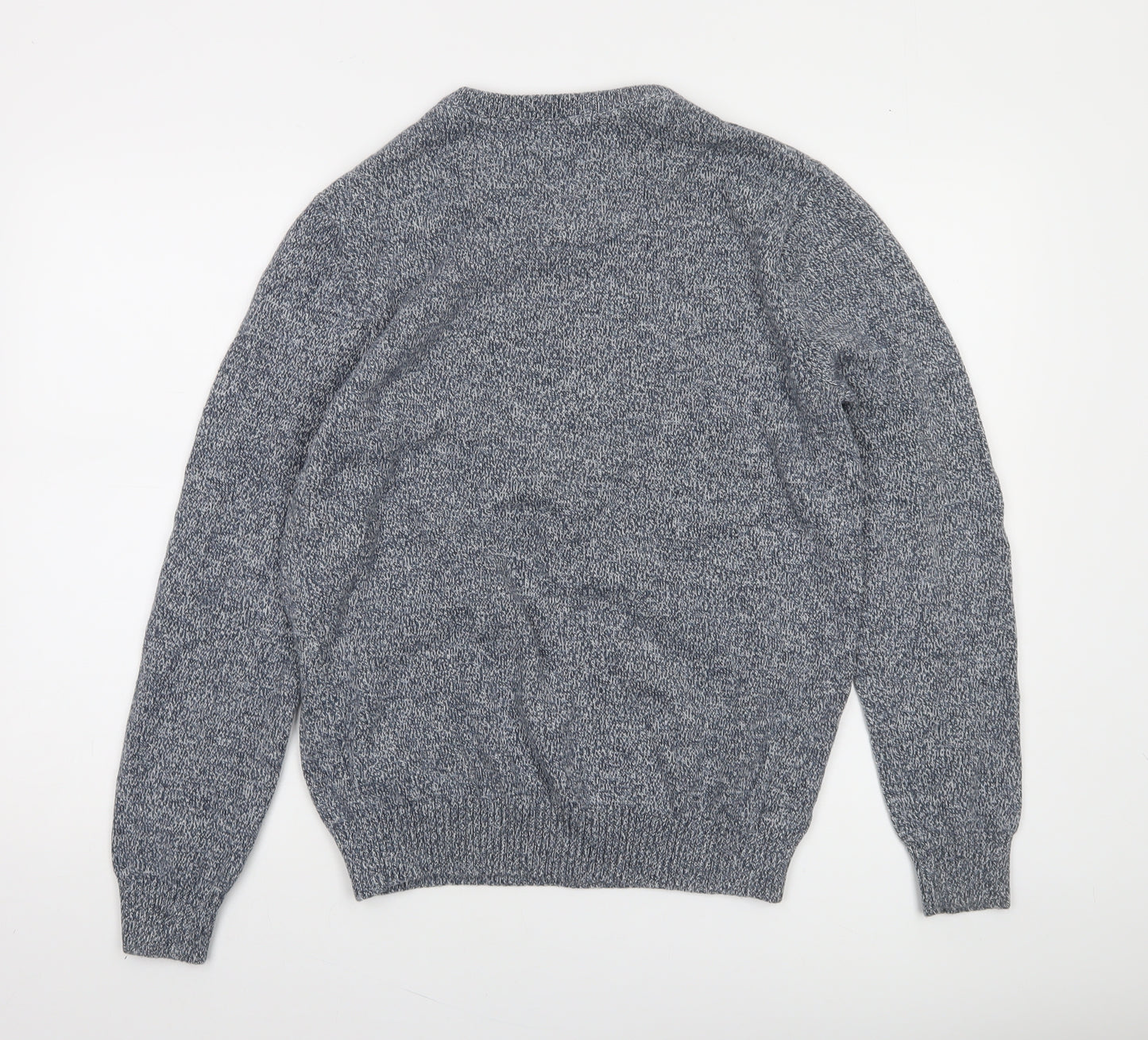 Maine New England Mens Grey V-Neck Knit Jumper Size M Classic Style