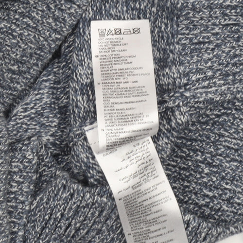 Maine New England Mens Grey V-Neck Knit Jumper Size M Classic Style