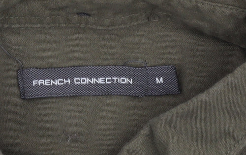 French Connection Men's Green Button-Down Cotton Long Sleeve Shirt Size M