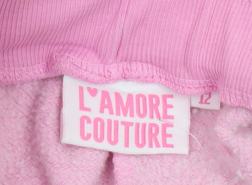 L'Amore Couture Women's Pink Fleece Sweatpants Size 12