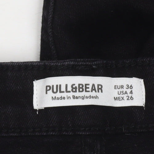 Pull&Bear Womens Black Skinny Slim Fit Mid Rise Stretch Jeans Size 8