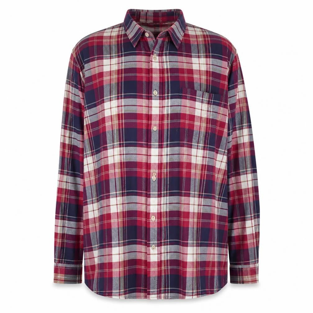 Dunnes Men’s Multicoloured Plaid Cotton Blend Short Sleeve Regular Fit Shirt 2XL